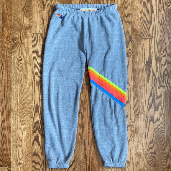 Grey Aviator Nation 5 stripe chevron sweatpants, size S. Excellent condition - Picture 1 of 10